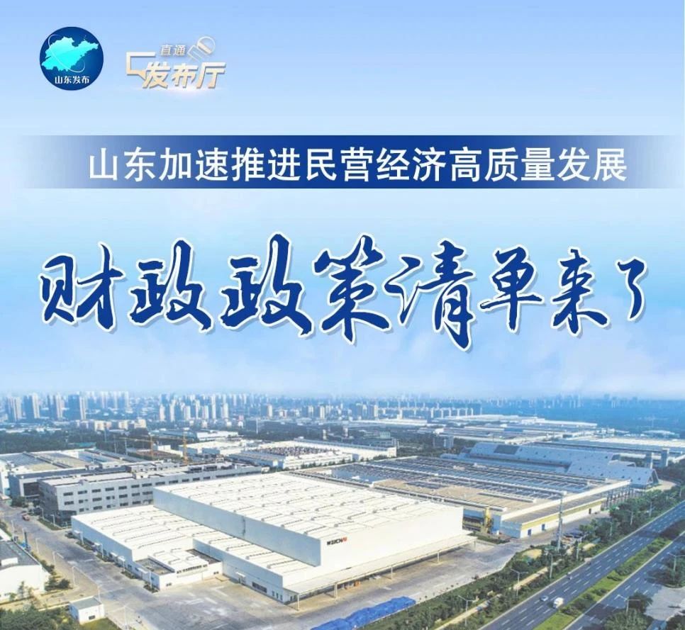 劃重點！山東省財政廳印發《進一步支持民營經濟高質量發展若干財政政策》